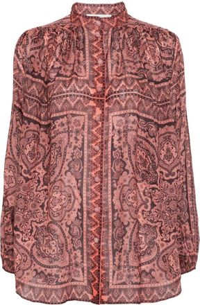 Zimmermann Ottie paisley-print ramie shirt - women - Ramie - 2 - Pink
