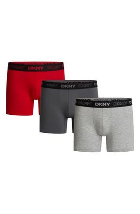 DKNY 3-Pack Eco Active Boxer Briefs in Red/Grey/Heather Grey at Nordstrom, Size X-Large