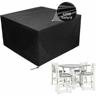 OEM Funda Protectora Para Mesas Cuadradas Y Muebles De Exterior - Tejido Oxford 420d Impermeable - Resistente A Los Rayos Uv - Dimensiones 135x135x74 Cm -