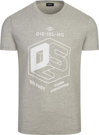 Diesel T-Diego-A3 DSL Box Logo Grijs T-Shirt