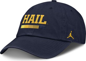 Nike Jordan Mens Michigan Primetime Campus Club Jordan Brand College Adjustable Hat in Blue | JC0141SMWN-2GH