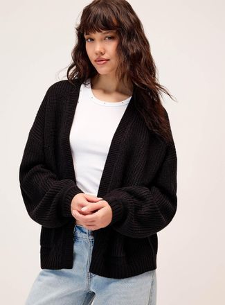 Twik Womens Shaker rib open Cardigan Sweater