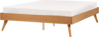 Beliani Cama Madera Moderna Con Somier De L&aacute;minas De Mdf De Fresno Natural 120 X 200 Cm Berric