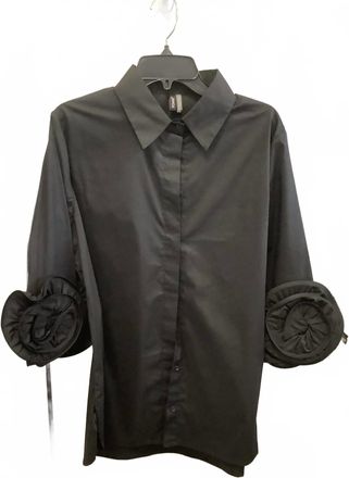 Ravel Womens Floral Sleeve Detailed Blouse In Black