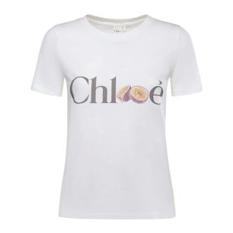 Chlo&eacute; T-Shirts, female, White, Size: XS Baby Fit T-Shirt with Logo