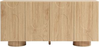 Urban Meuble Aparador efecto madera natural con motivo de arco 3d y 4 puertas