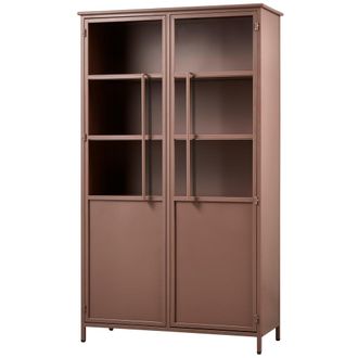 Woood Vitrina de 2 puertas de metal H170cm - Terracota
