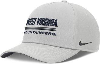Nike West Virginia Sideline Practice Rise Nike Mens Dri-FIT College Adjustable Hat in Grey | NC060BBWVN-RKB
