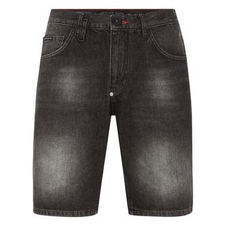 Philipp Plein Heren, Korte broeken, Zwart, Maat: W28 Denim