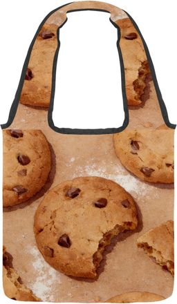 Generic Classic Cookie Perfection Reversible Canvas Shoulder Tote - Double-Sided Print, 12oz Cotton, 27cm Drop, Fold-Flat Bag for Travel, Shopping, Street Out