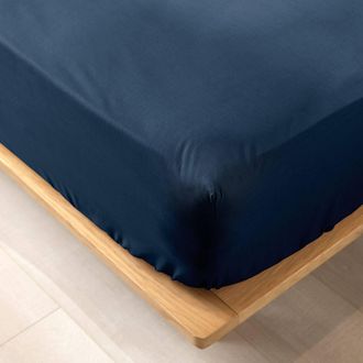 Douceur d'Int&eacute;rieur Douceur-dinterieur Sabana Ajustable De Algod&oacute;n Bio Azul Noche 140x190 Cm