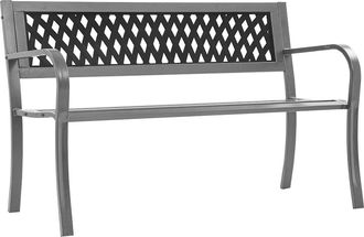 vidaXL Vidaxl - Banco De Jard&iacute;n Acero Negro 120 Cm