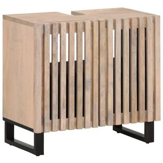 Berkfield Home Bathroom Sink Cabinet 62x34x58 cm Solid Wood Mango in Brown | Size: 62 x 34 x 58 cm