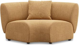 Castlery Auburn Curve Corner Sofa Customized, Caramel, Machine Washable, Modular, Brown, Castlery