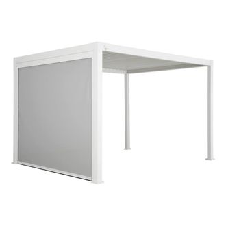 Sweeek P&eacute;rgola bioclim&aacute;tica 3x4m + 1 toldo vertical de 3m, blanco