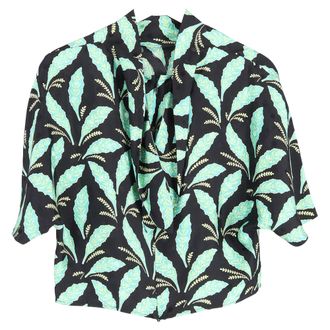 Diane Von F&uuml;rstenberg Diane Von Furstenberg Leaf Print Top in Multicolor Viscose