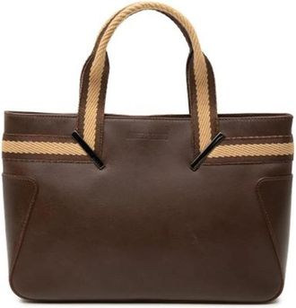 Gucci Pre-owned Canvas Handbag - Dames - Vintage Handtas - Bruin - ONE Size - Leer - Vintage