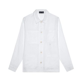 Vilebrequin Linnen Blouse met Knopen - Heren - Zomerjassen - Wit - L - Linnen - Jassen