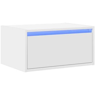 vidaXL Mesita De Noche De Pared Con Luces Led Blanco Vidaxl