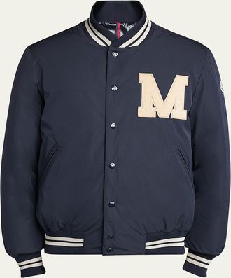 Moncler Mens Lateltin Padded Varsity Bomber Jacket