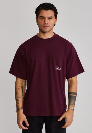 Siksilk Mens Burgundy Oversized T-Shirt XXL