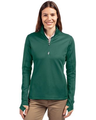 Cutter & Buck Traverse Stretch Eco Quarter Zip Womens Pullover