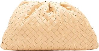 Bottega Veneta Beige Intrecciato Leather Teen Pouch Clutch (Authentic Pre- Loved)