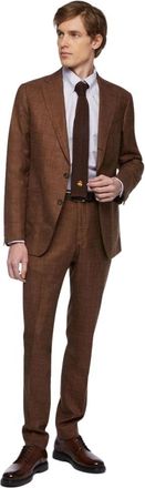 Brooks Brothers Virgin Wool-Blend Suit - Heren - Business pakken - Bruin - M - Wol - Kostuums