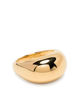 Missoma gold-plated sterling silver Chubby dome ring - Oro