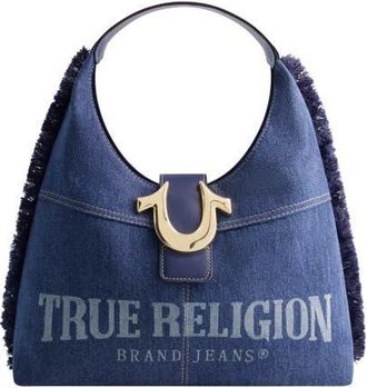 True Religion Frayed Denim Hobo at Nordstrom