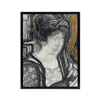 Artery8 Woman Portrait Playing Cello Reijer Stolk Framed Canvas Wall Art Print in Grey | Size: W24 x H32
