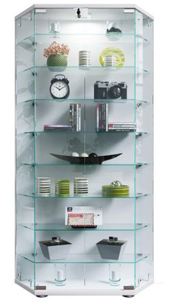 ebuy24 Ebuy24 - Vitrina De Vidrio Vcm De Pie Vitrina De Vidrio Con Vidrio De Seguridad Esg Dimensiones Aprox. Al. 114 X An. 83 X P. 17 Cm Soporte Vitrina Vid