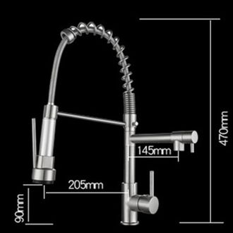 OEM Grifo De Cocina De Acero Inoxidable Con Resorte, Con Agua Fr&iacute;a Y Caliente, Apto Para Fregaderos, Lavaplatos Y Cajones De Verduras. Grifo Giratorio De 