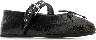 Miu Miu Womens Flat Black Calfskin