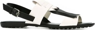 Tod's fringed flat sandals - Zwart