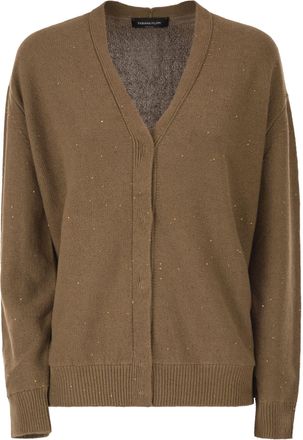 Fabiana Filippi Omkeerbaar vest van katoen en linnen met pailletten en tule