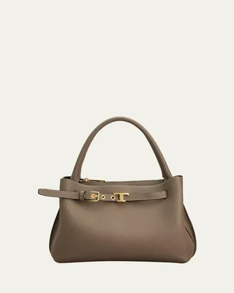 Tod's T Timeless Belted Leather Top-Handle Bag