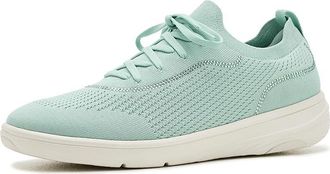 FitFlop Super-Q Crystal-Trim Knit Slip-On Laced Sneakers Womens Flat Shoes Mint Whisper : 8.5 M (B), Synthetic