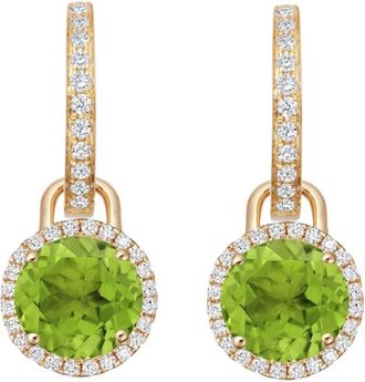 Kiki Mcdonough Orecchini pendenti Grace in oro giallo 18 carati con diamanti e peridoto