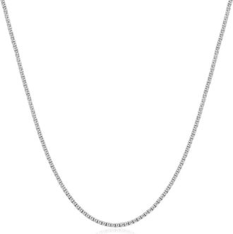 Pompeii3 5Ct Natural Diamond Tennis Necklace 14k White Gold 16