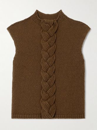 Christophe Lemaire Gilet In Misto Lana A Trecce - Marrone