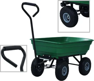 vidaXL Vidaxl - Carrito De Mano Basculante Para Jard&iacute;n 300 Kg 75 L Verde