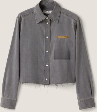 Miu Miu Cropped chambray shirt