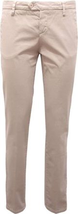 Michael Coal Stijlvolle Italiaanse Broeken - Dames - Chinos - Beige - M - Katoen - Broeken