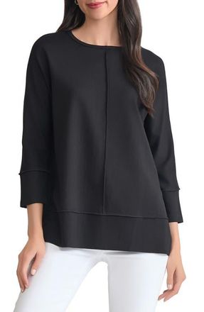 Jones New York Serenity Three Quarter Sleeve Knit Top in Jones Black at Nordstrom, Size X-Small P