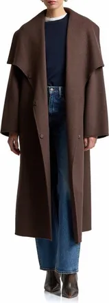 Avec Les Filles Shawl Collar Long Coat in Dark Truffle at Nordstrom, Size Large