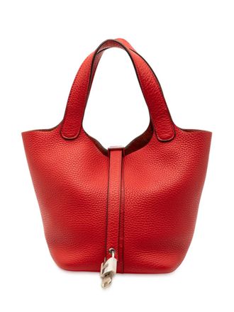 Herm&egrave;s 2020 Clemence Picotin Lock 18 handbag - women - Calf Leather - One Size - Red