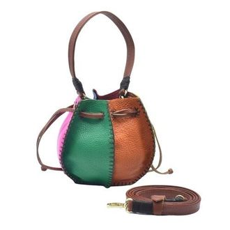 Carlos Falchi Mini Bucket Pouch Top Grain Leather Bag in Rainbow at Nordstrom