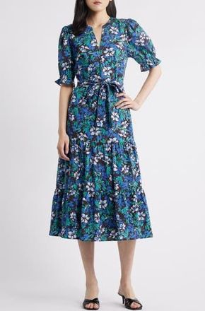 Rails Eliana Floral Tiered Midi Dress in Meadowlark at Nordstrom Rack, Size Xx-Large