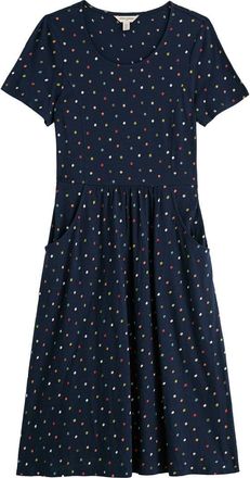 Seasalt Cornwall Enor Dot Print Organic Cotton Fit & Flare Midi Dress in Little Sponge Spot Mix at Nordstrom, Size 14